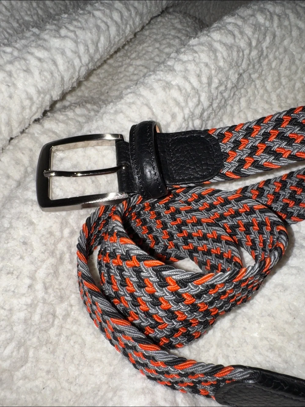 Kjus style woven belt auburn colors